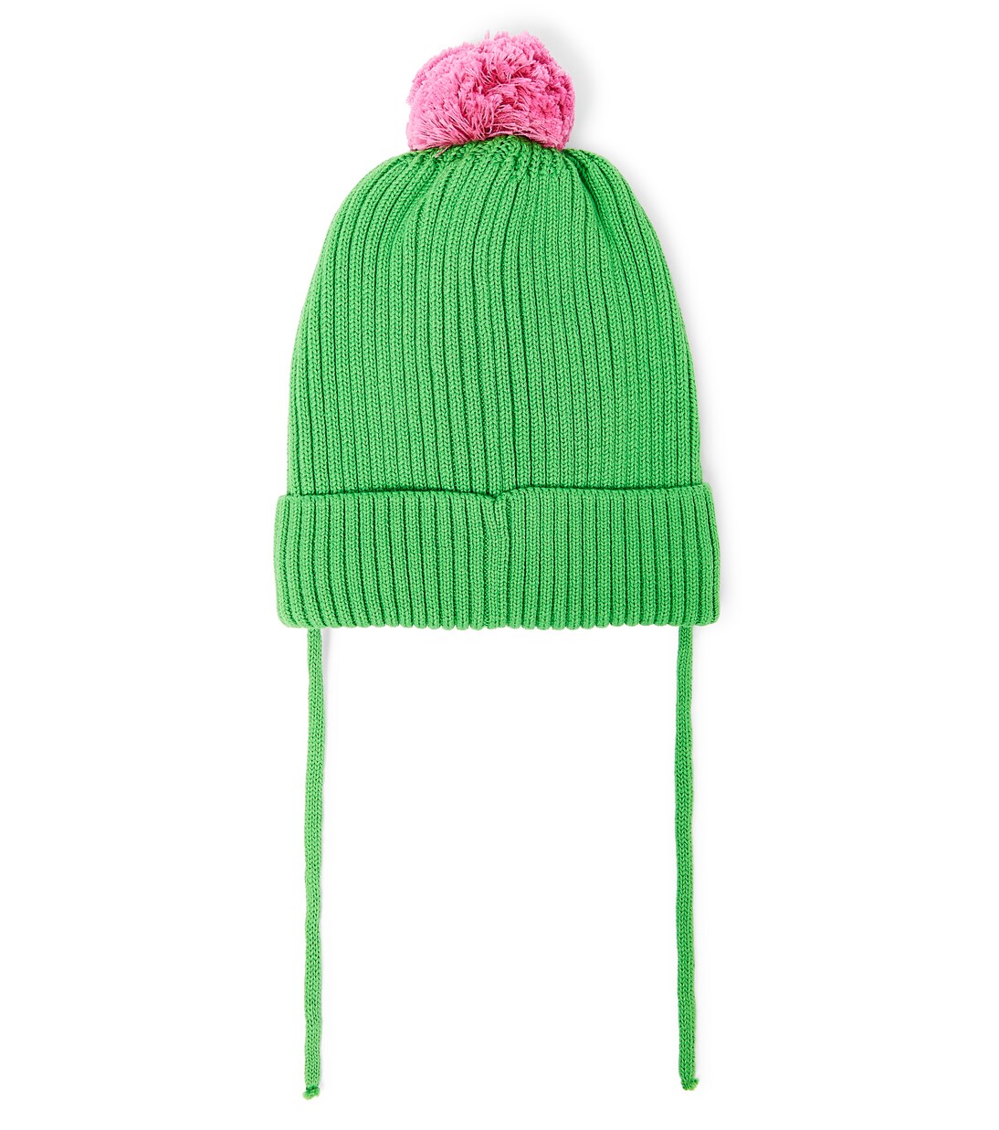 Pom pom rib-knitted cotton beanie | Mini Rodini