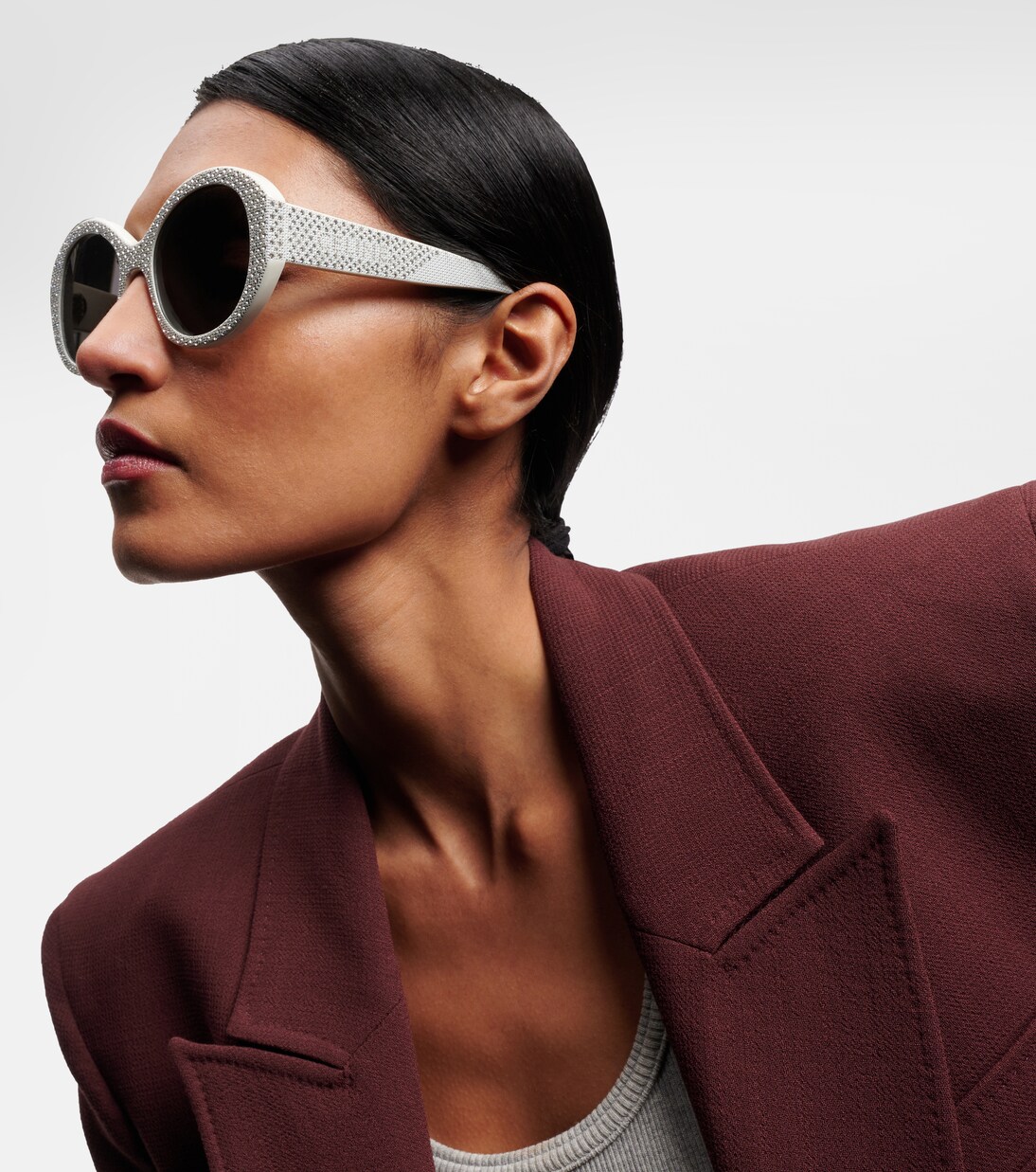 Bold 3 Dots embellished round sunglasses | Celine Eyewear