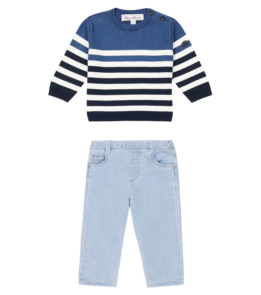 Baby striped sweater and jeans set  | Tartine et Chocolat
