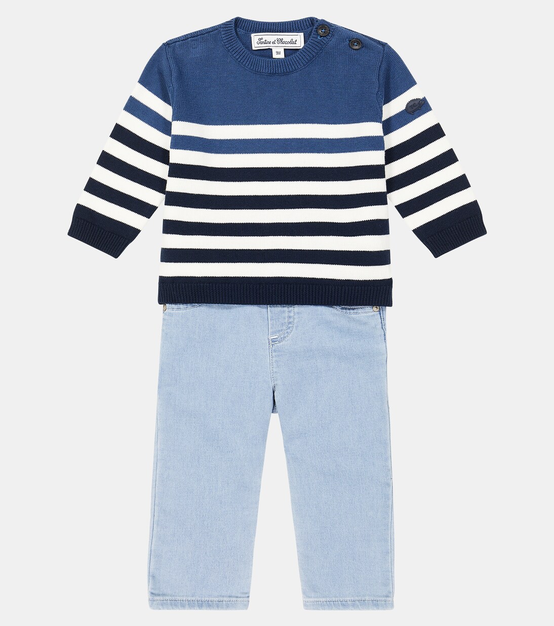 Baby striped sweater and jeans set  | Tartine et Chocolat