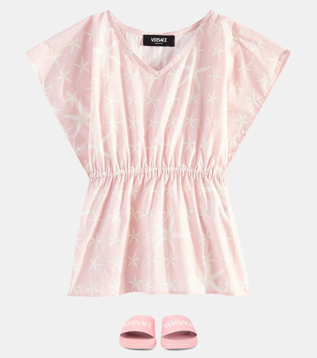 Cafetan Stella Marina imprimé en coton | Versace Kids