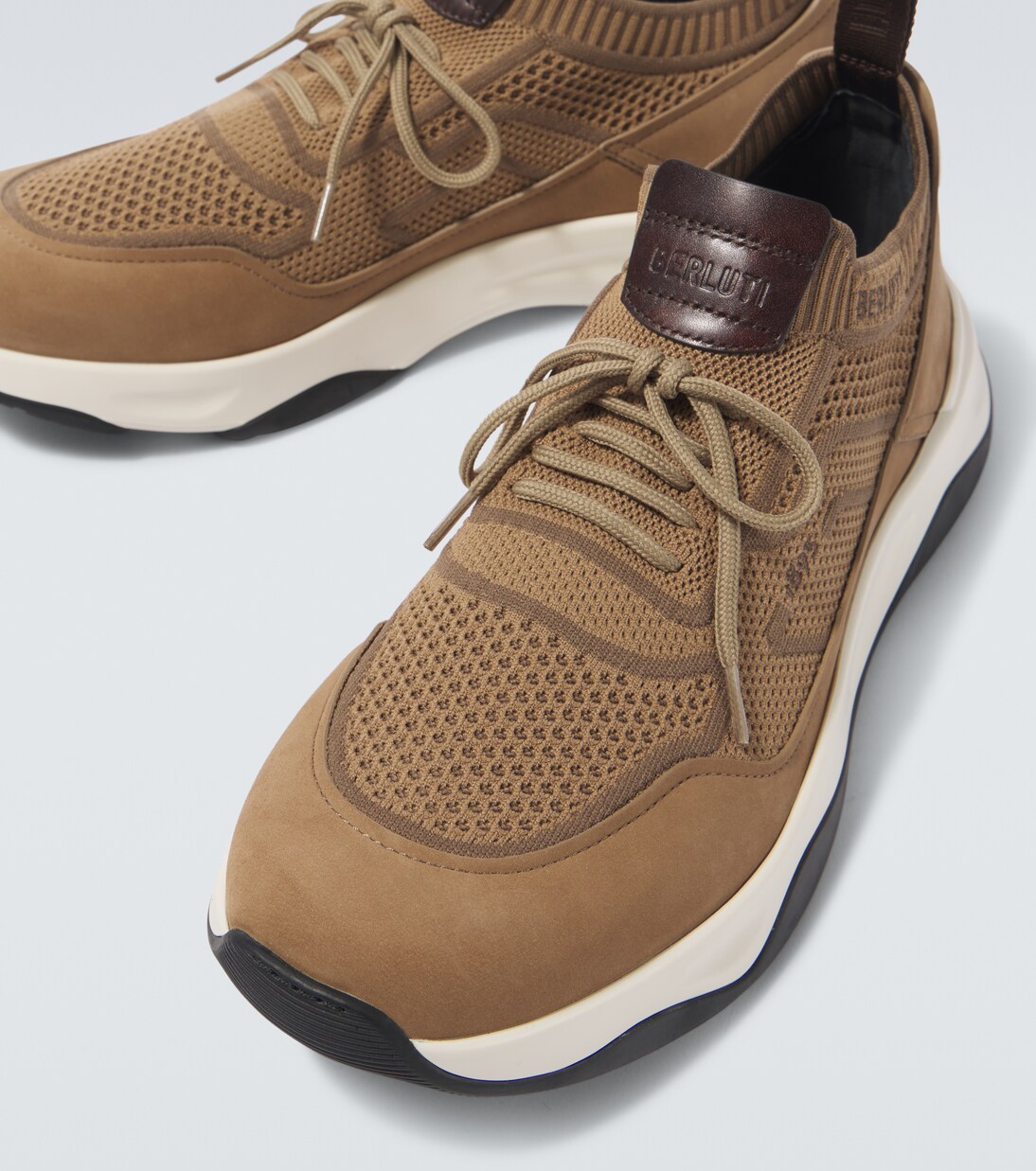 Shadow leather-trimmed sneakers | Berluti