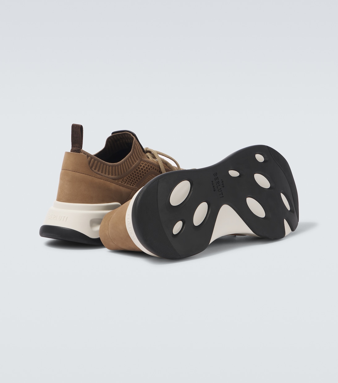 Shadow leather-trimmed sneakers | Berluti