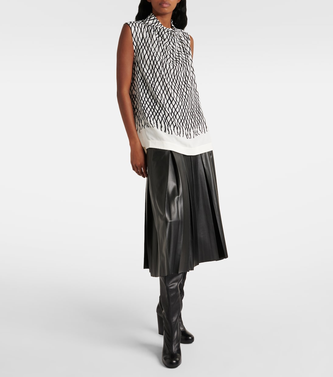 Top Valerie in crêpe con stampa | Proenza Schouler