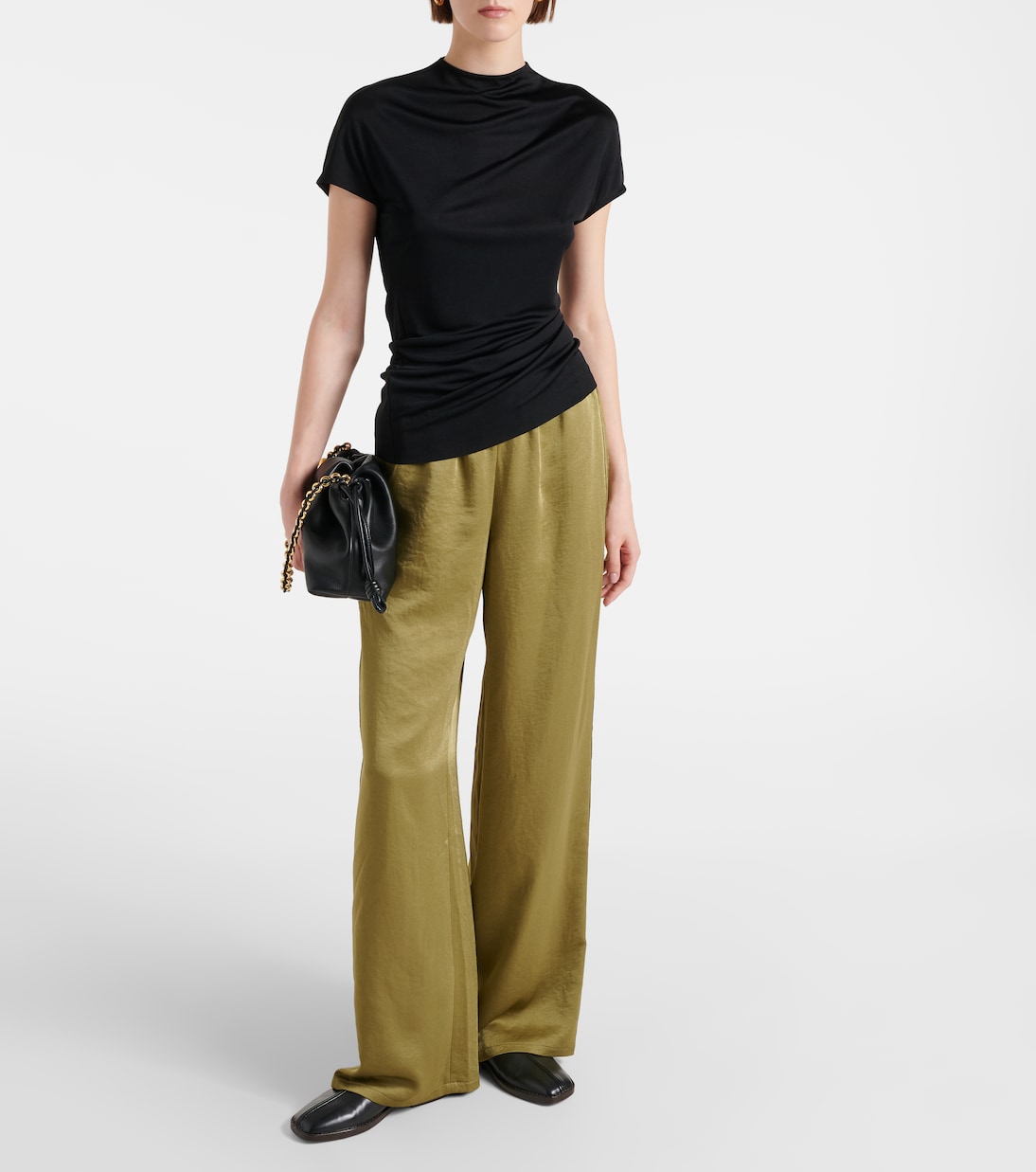 Pantalon ample à taille basse en satin | Vince