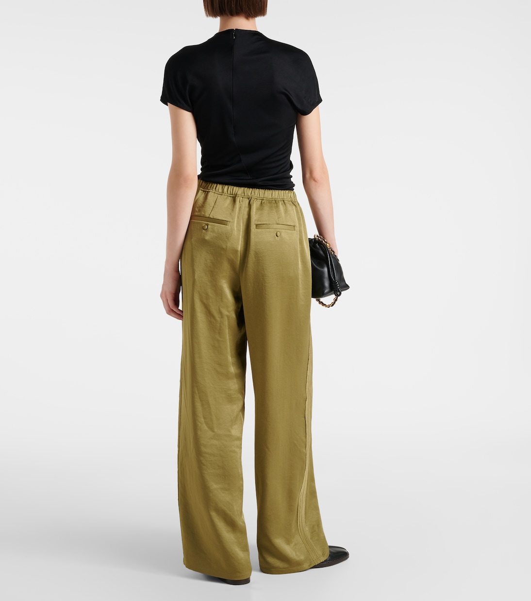Pantalon ample à taille basse en satin | Vince
