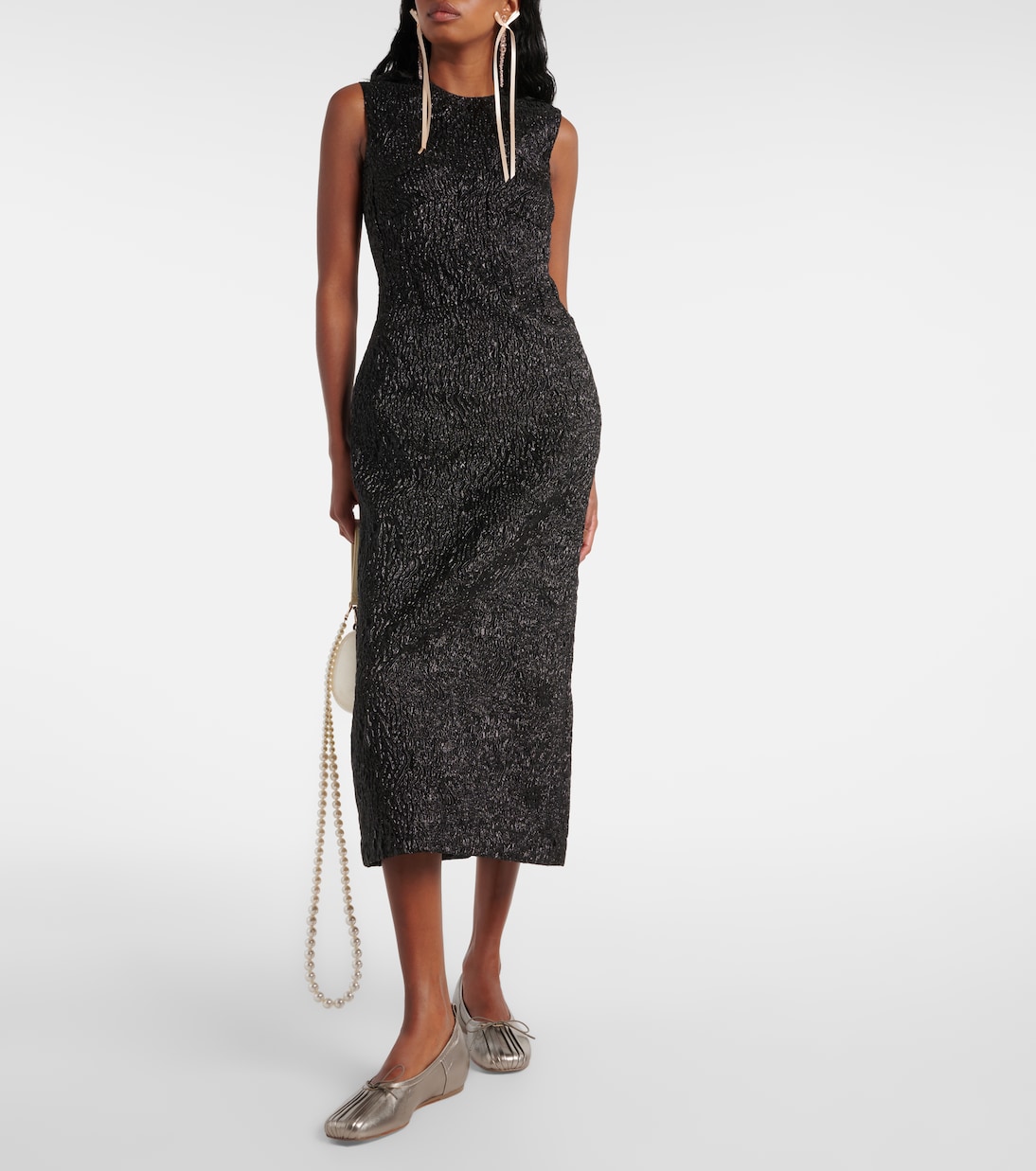 Classic pleated metallic leather ballet flats | Simone Rocha