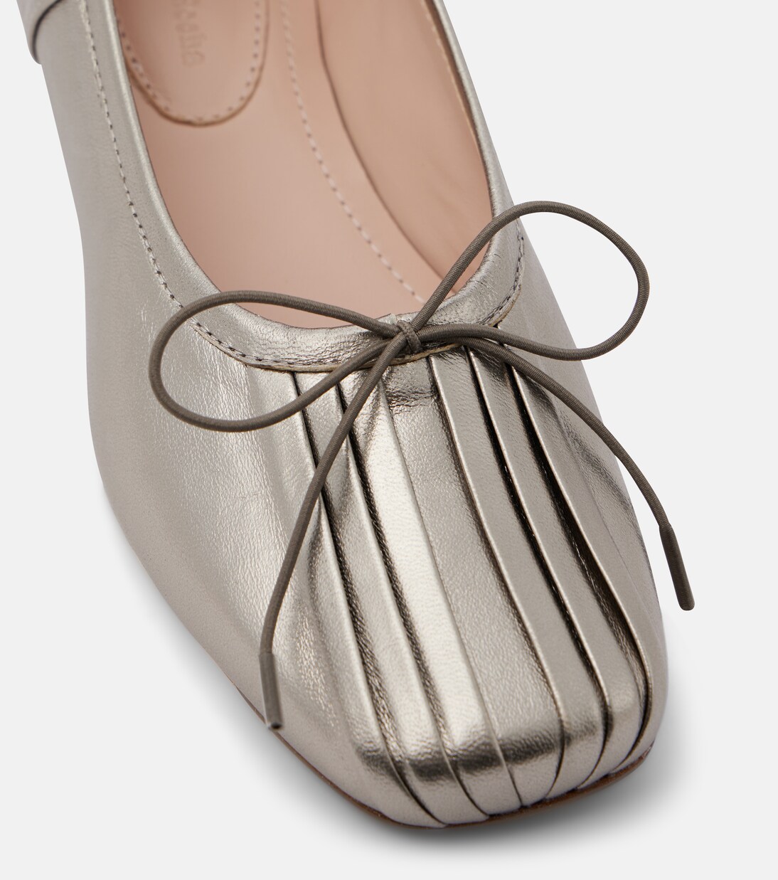 Classic pleated metallic leather ballet flats | Simone Rocha