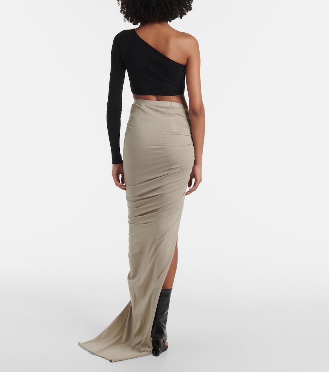Ruched cotton jersey maxi skirt | Rick Owens