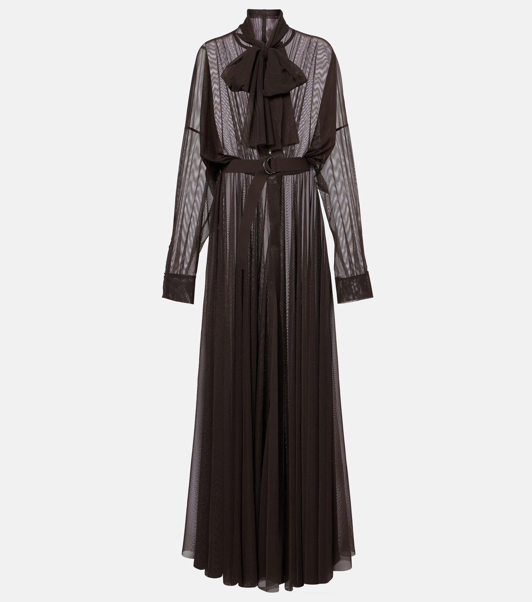 Balloon-sleeve mesh shirt dress | Norma Kamali