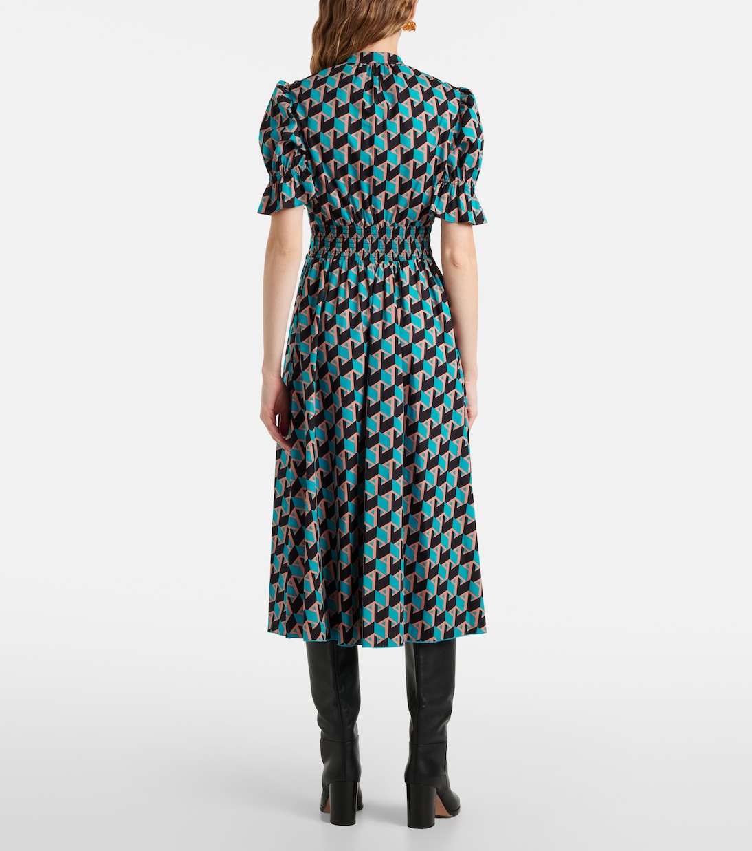 Abito midi Erica in cotone con stampa | Diane von Furstenberg