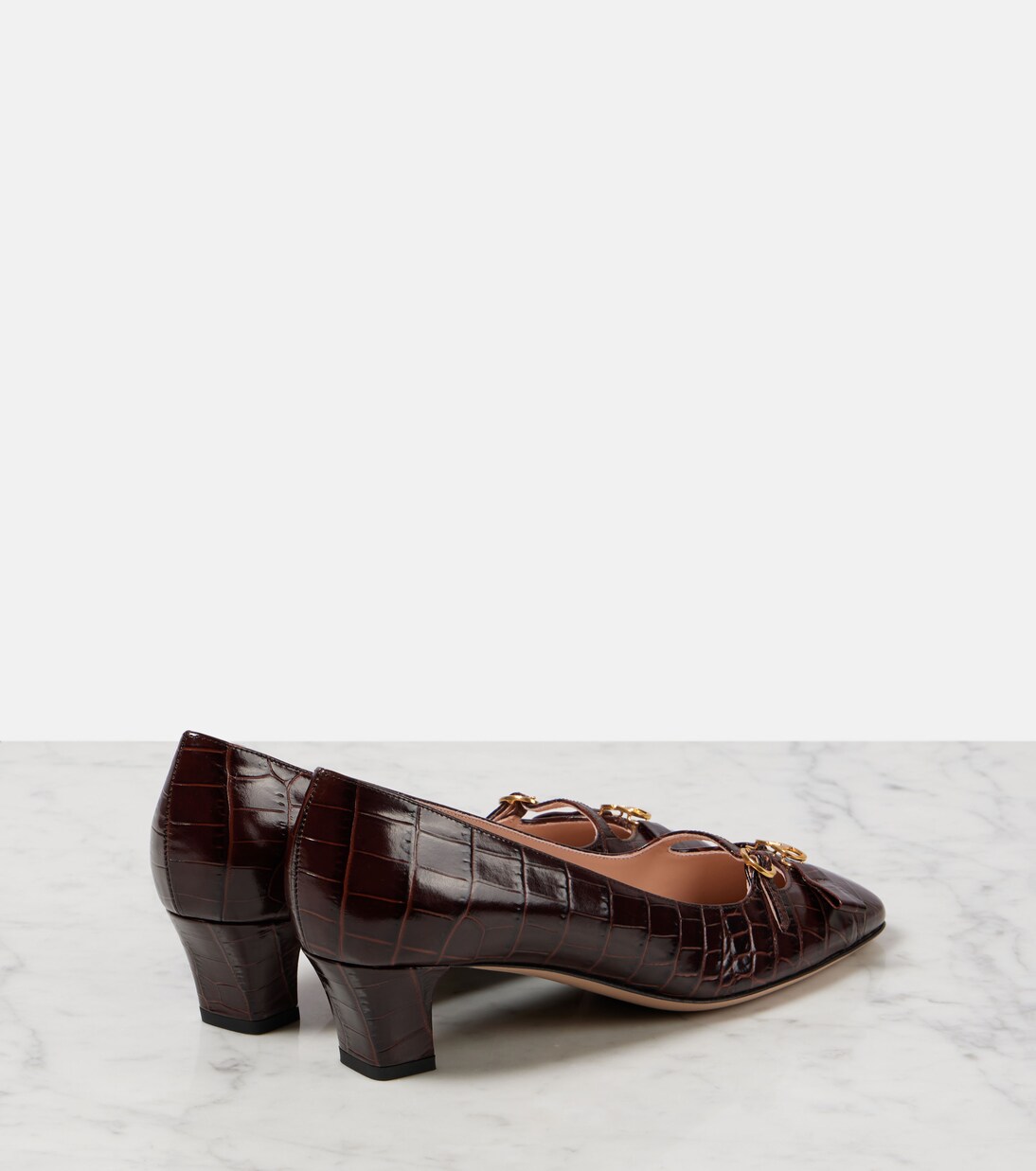 Bowow 45 croc-effect leather pumps | Valentino Garavani
