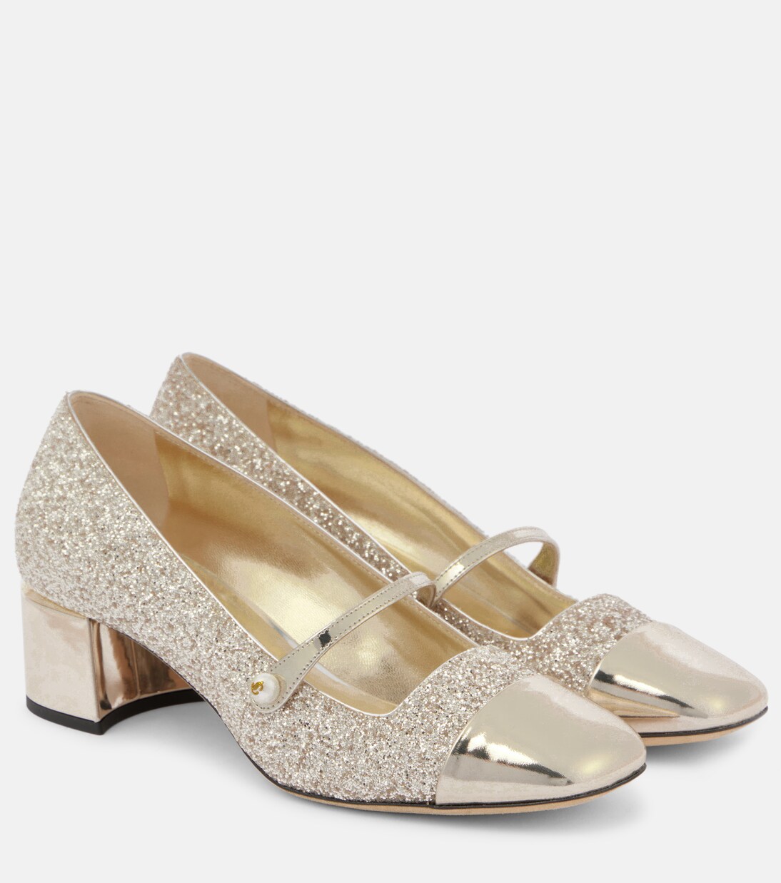 Elisa 45 glitter and leather pumps | Jimmy Choo