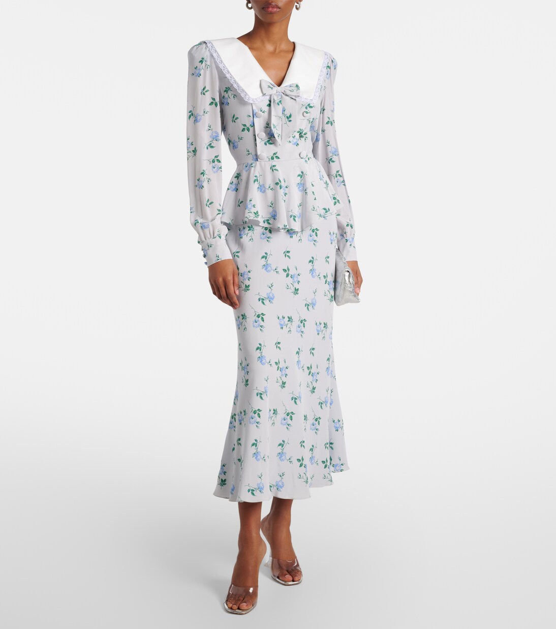 Robe longue en satin de soie | Alessandra Rich