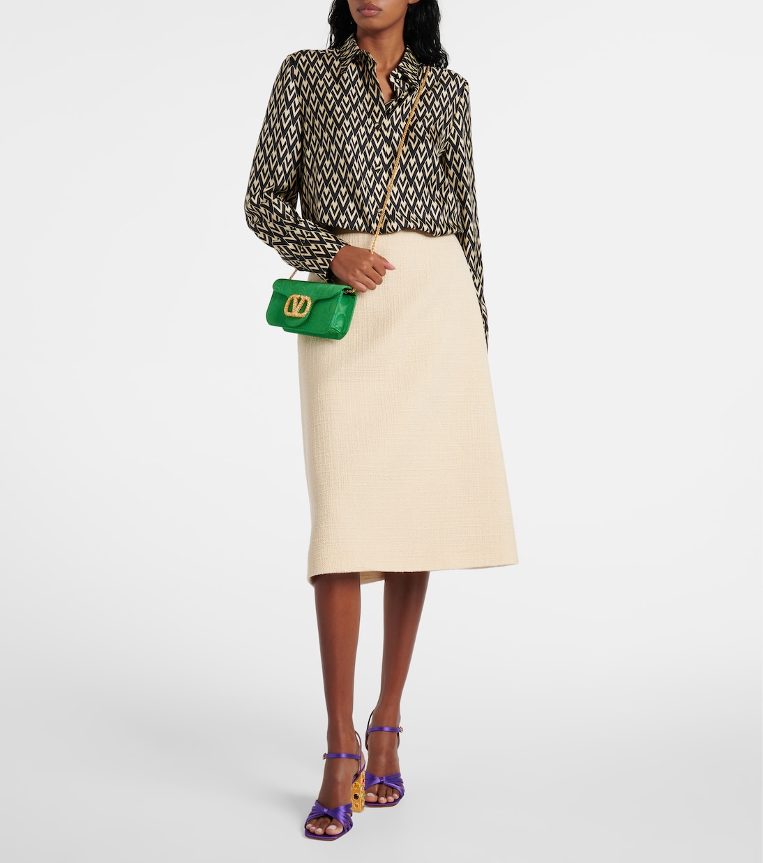 Bluse Toute La V aus Seiden-Twill | Valentino