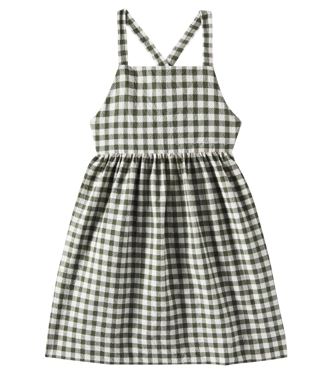 Checked cotton-blend seersucker dress | Il Gufo