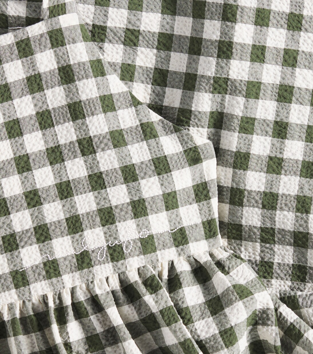 Checked cotton-blend seersucker dress | Il Gufo