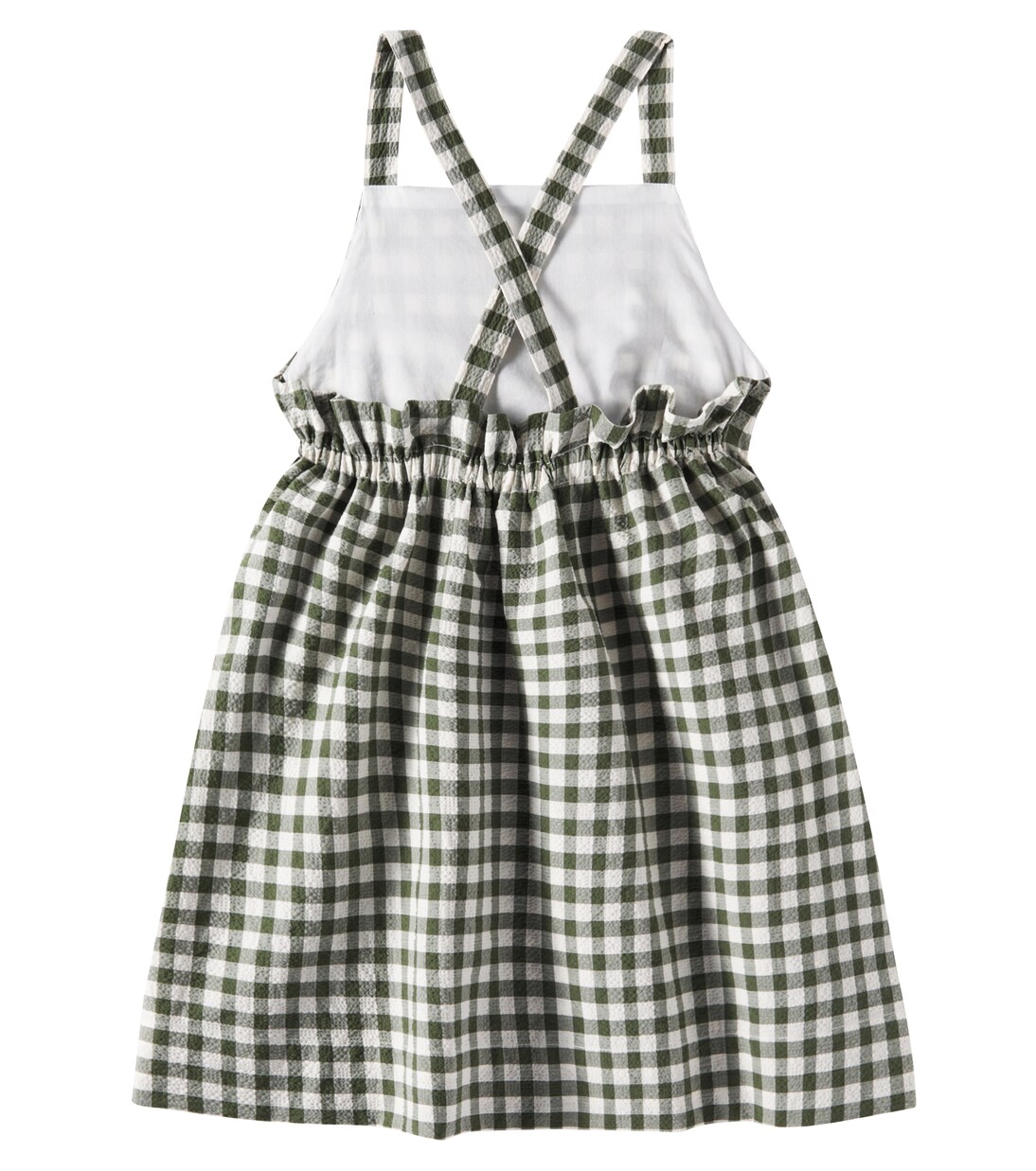 Checked cotton-blend seersucker dress | Il Gufo