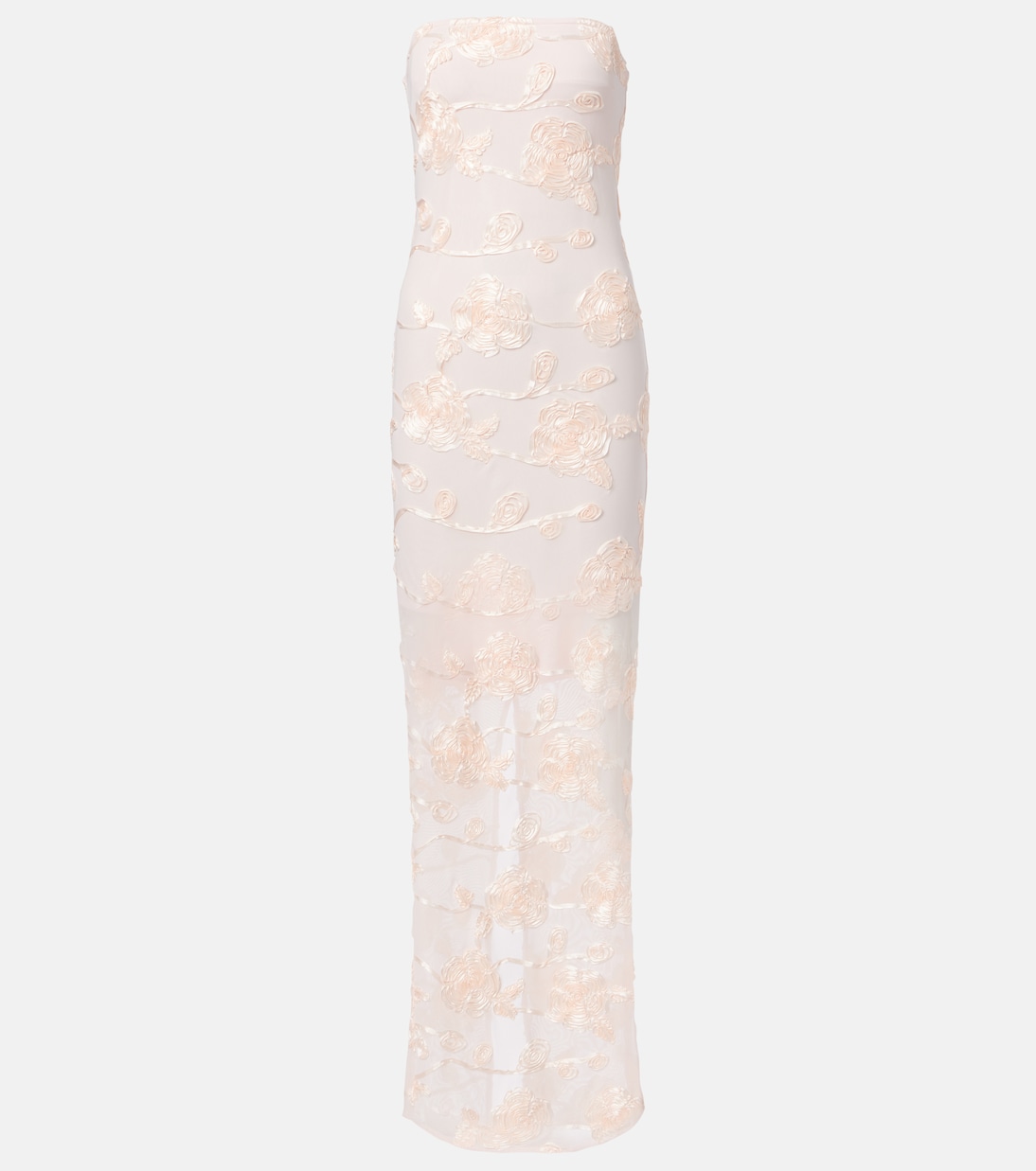 Robe longue brodée en résille | Rotate