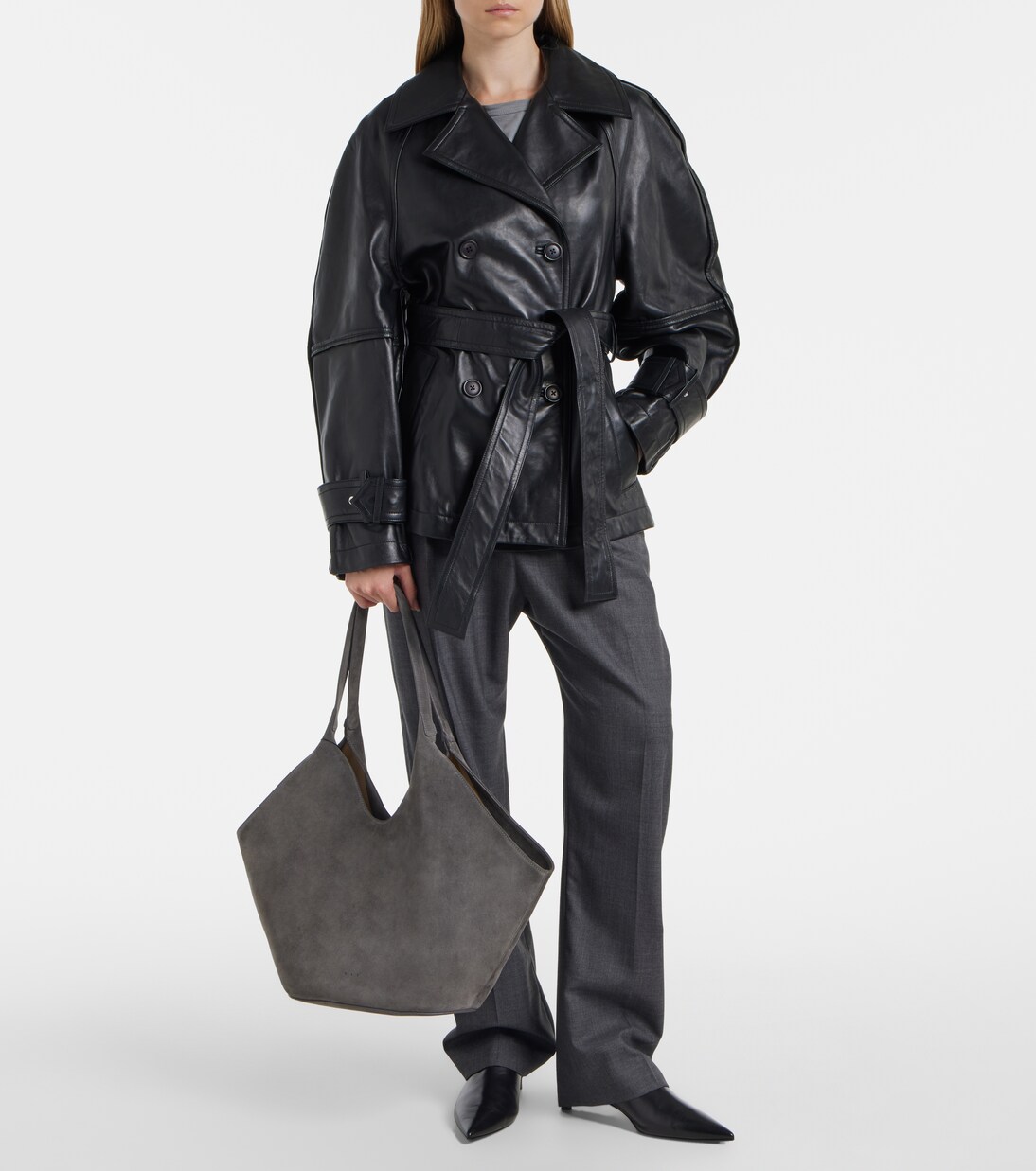 Phantom Large suede tote bag | Aesther Ekme