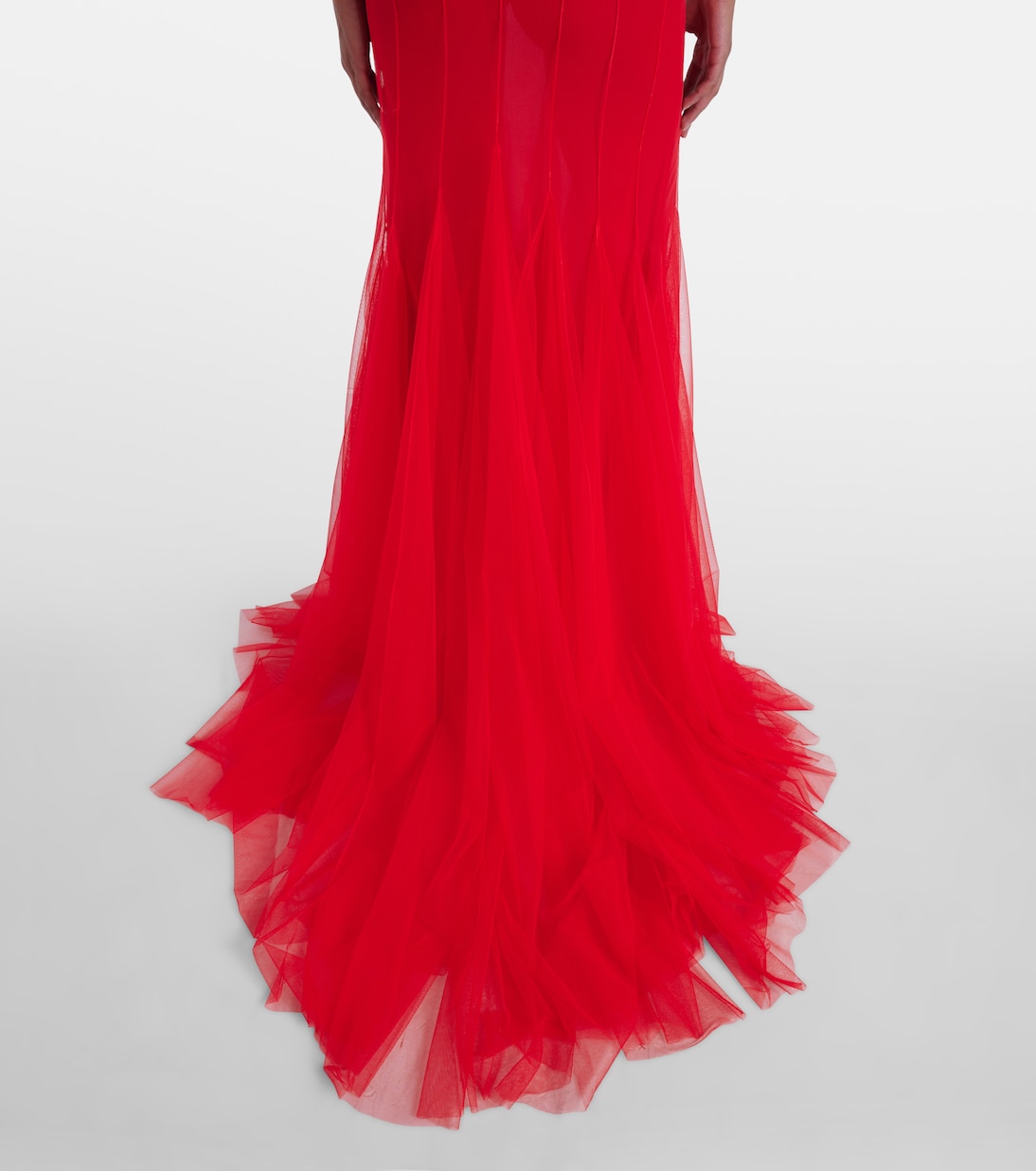 Robe longue en satin et tulle | David Koma