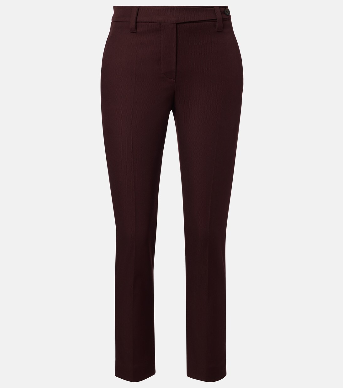 Monili cropped cotton-blend slim pants | Brunello Cucinelli