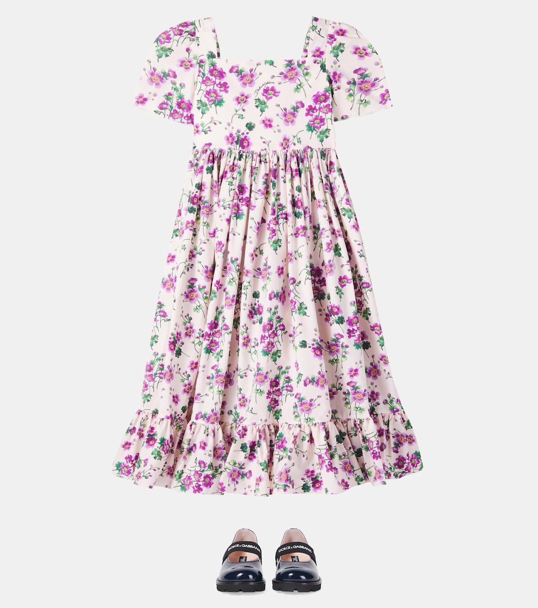 Kleid aus Baumwollpopeline | Dolce&Gabbana Kids