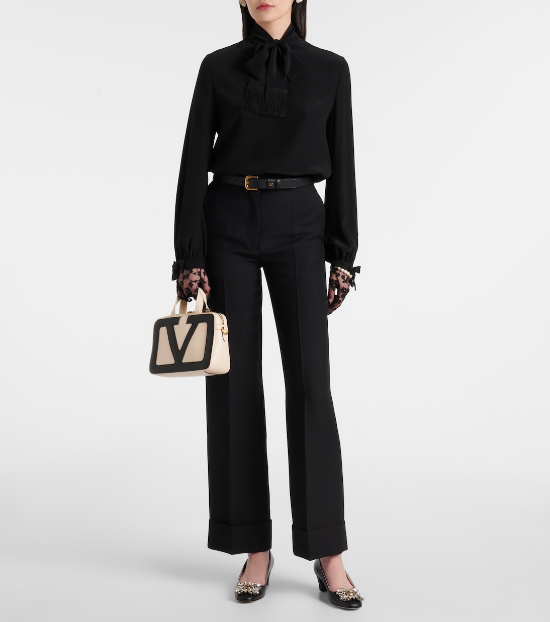 Blusa de crepé de seda con lazada | Valentino