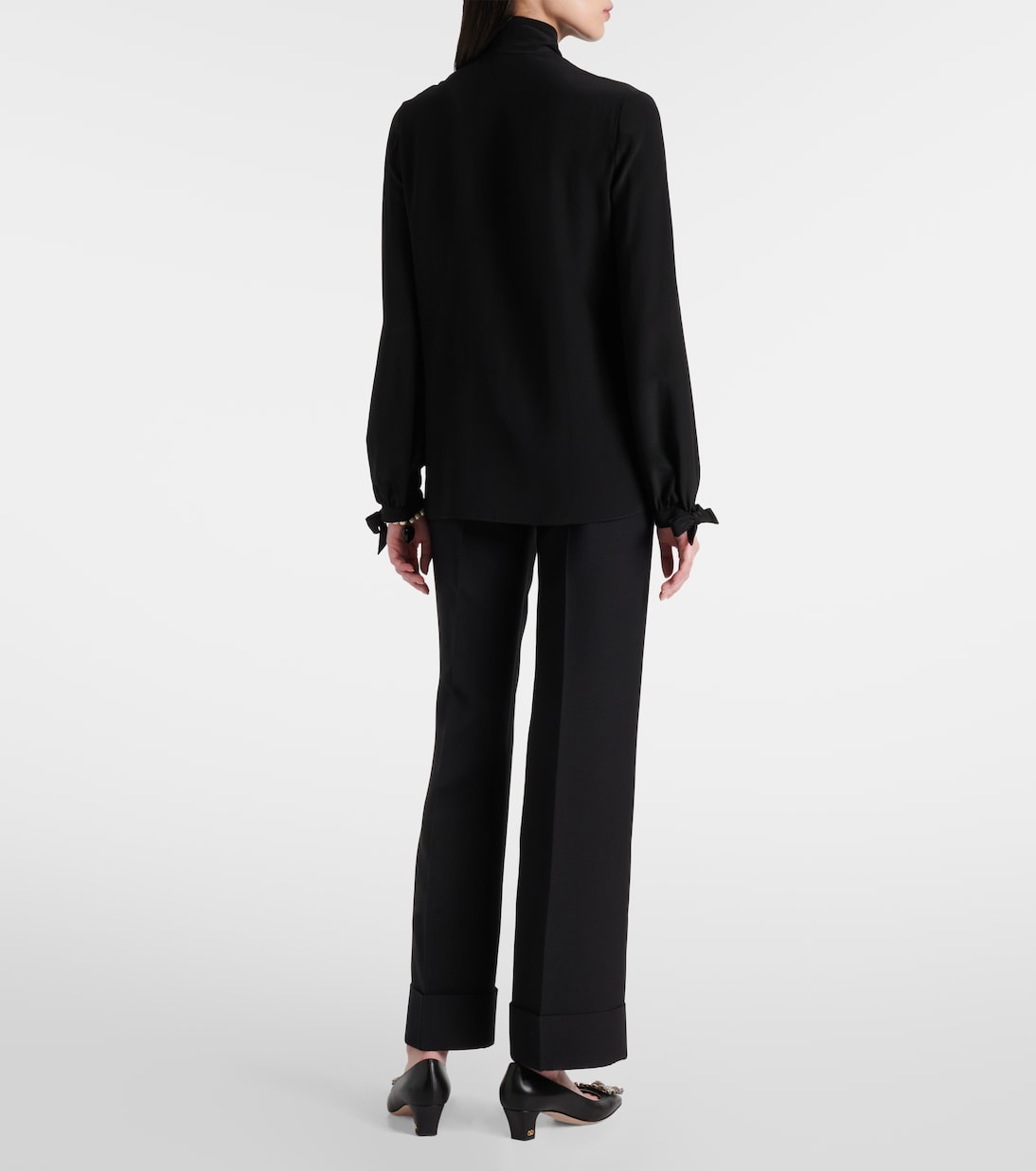 Blusa de crepé de seda con lazada | Valentino