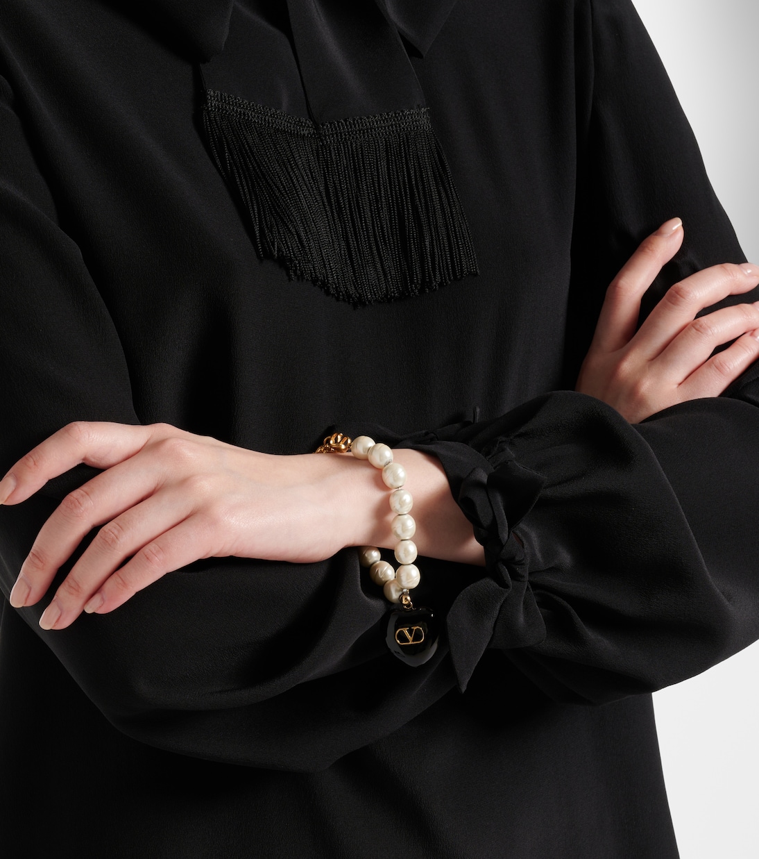 Blusa de crepé de seda con lazada | Valentino