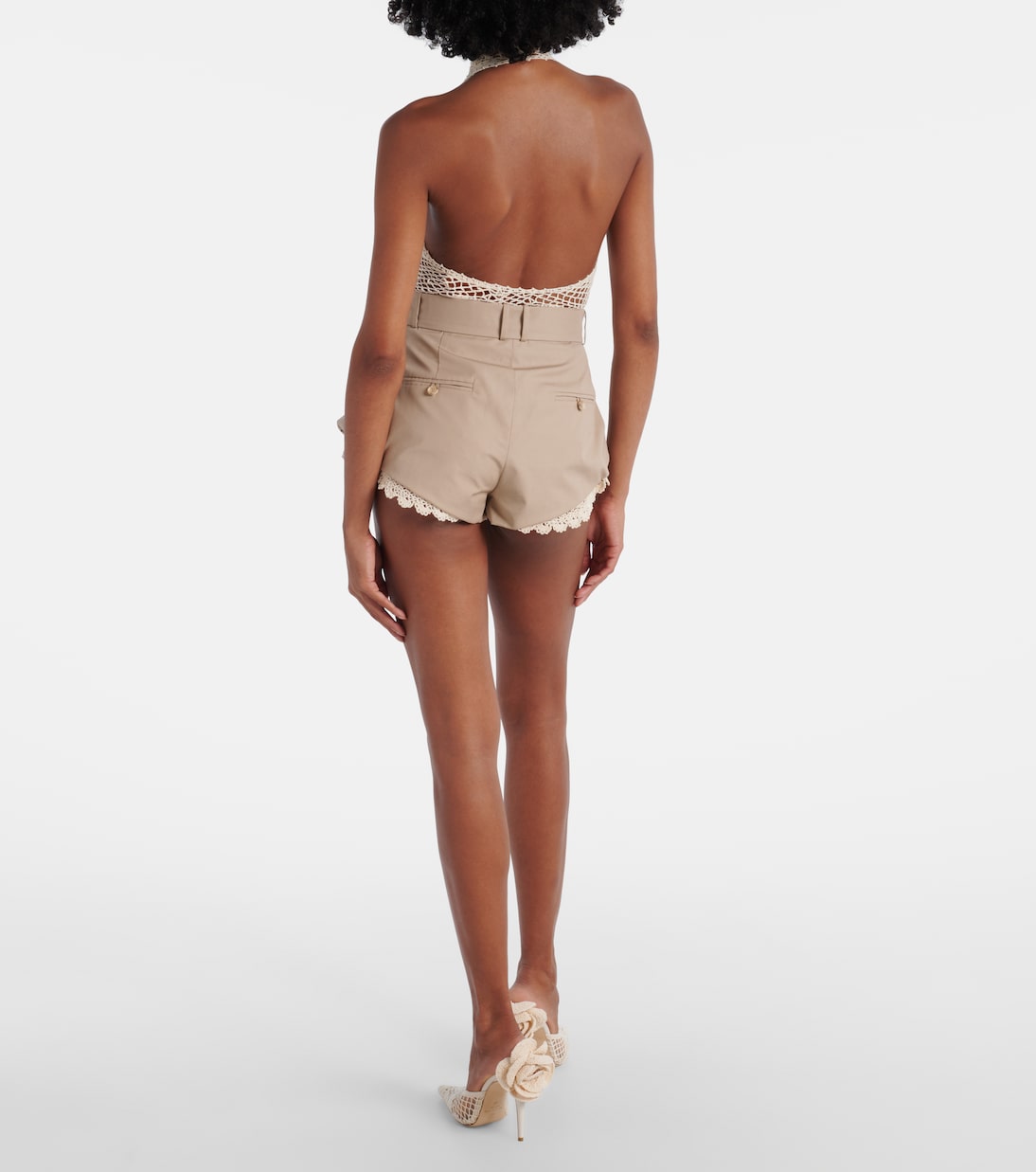 Shorts aus Baumwolle mit Häkelstrick | Magda Butrym