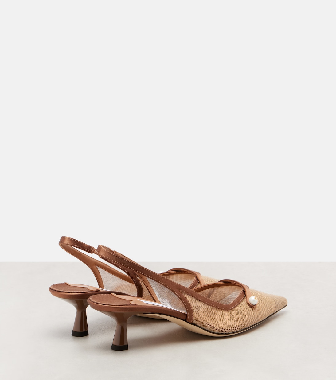 Amita 45 leather-trimmed slingback pumps | Jimmy Choo