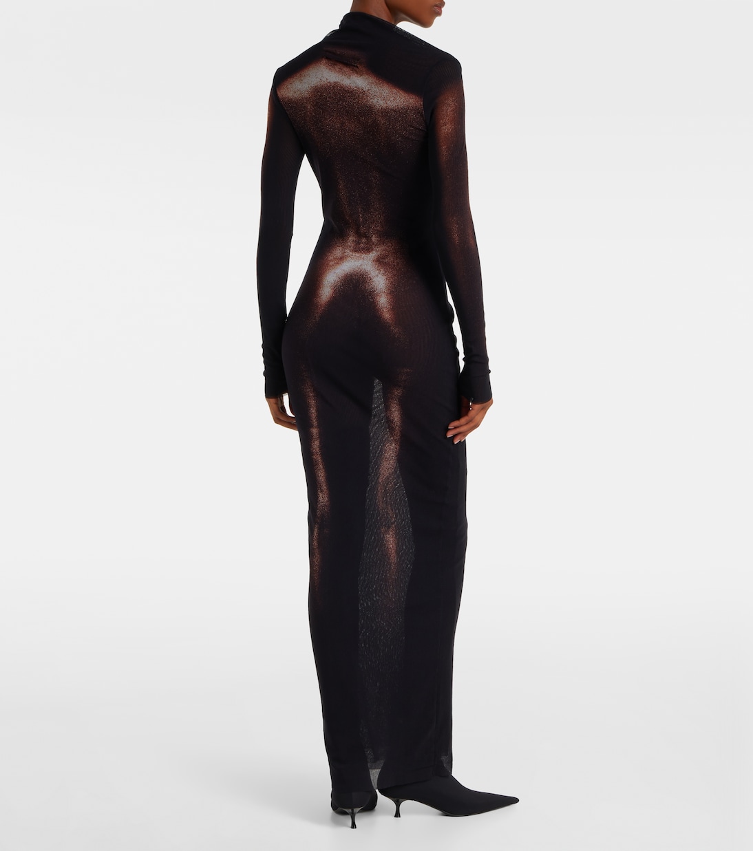 Abito lungo in mesh trompe l'oeil | Jean Paul Gaultier