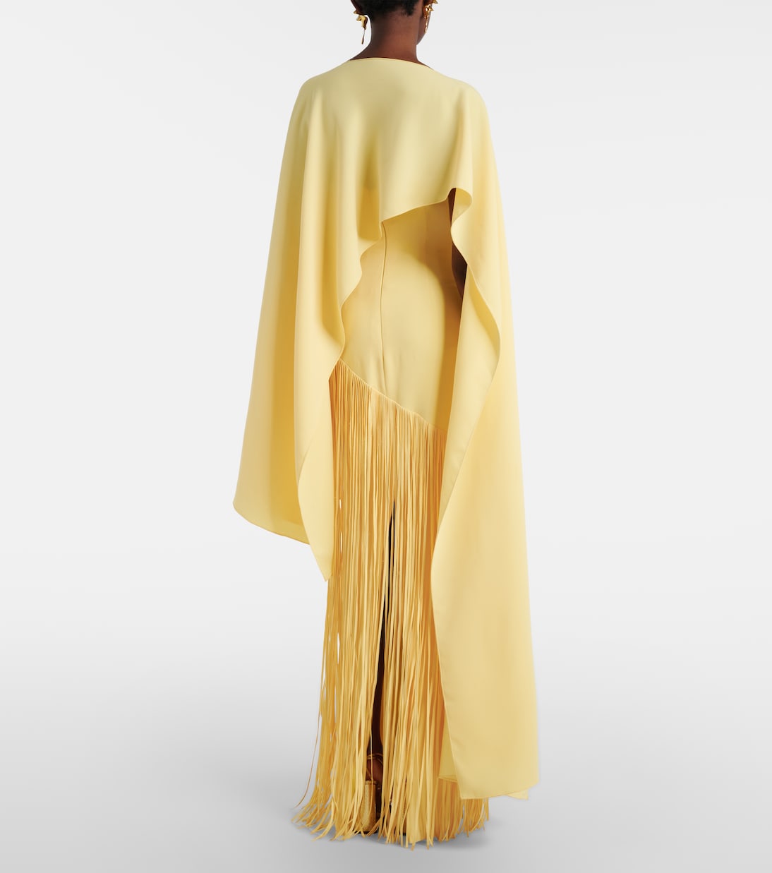 Giselle fringed caped crêpe gown | Marmar Halim