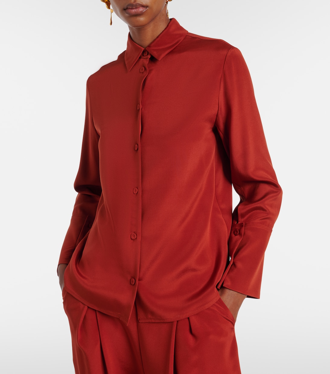 Chemise Voliera en satin de soie mélangée | Max Mara