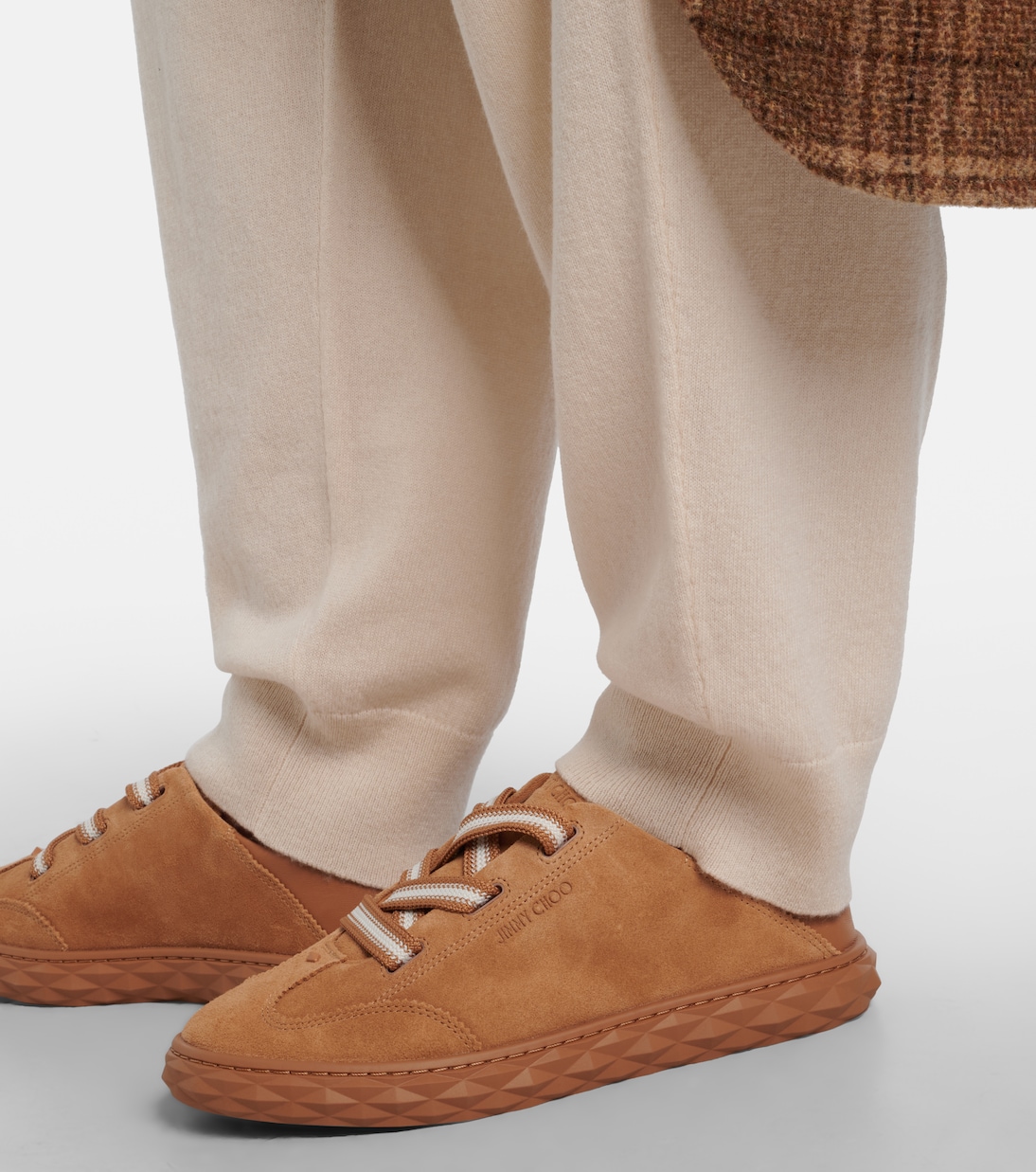 Baskets Diamond Light Flex en daim | Jimmy Choo