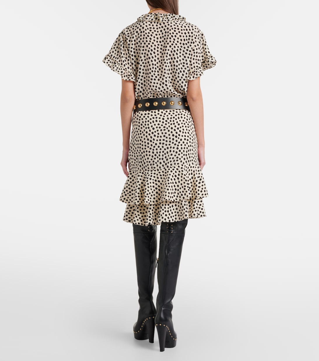Polka-dot tiered silk miniskirt | Chloé