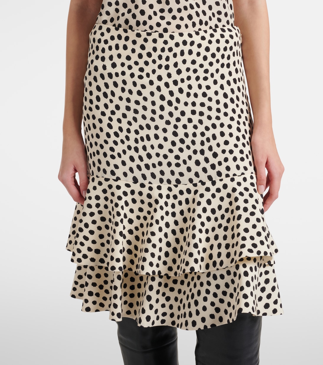Polka-dot tiered silk miniskirt | Chloé