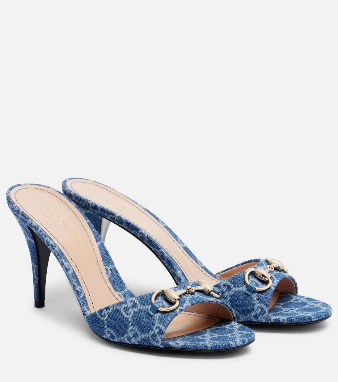 Erin Horsebit GG denim mules | Gucci