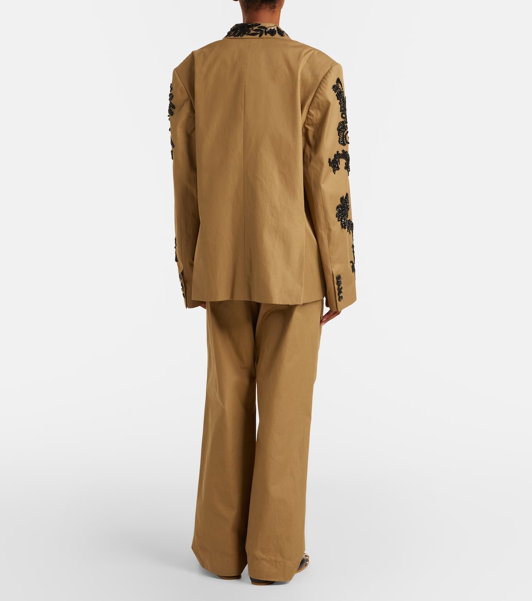 بنطلون بأرجل عريضة من القطن  | Dries Van Noten