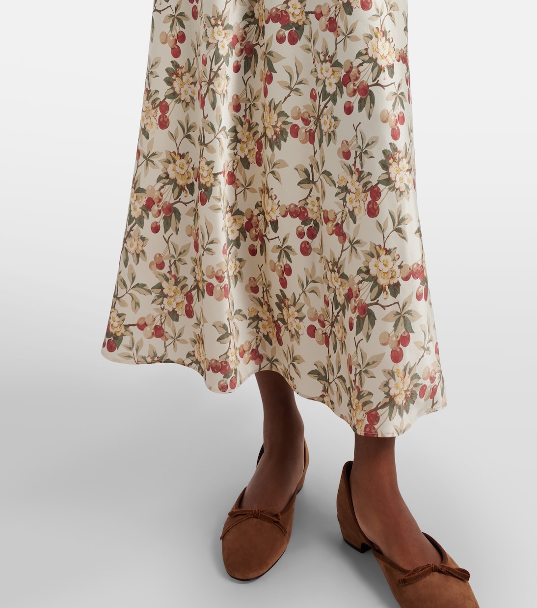 Fiona lace-trimmed silk midi dress | Dôen