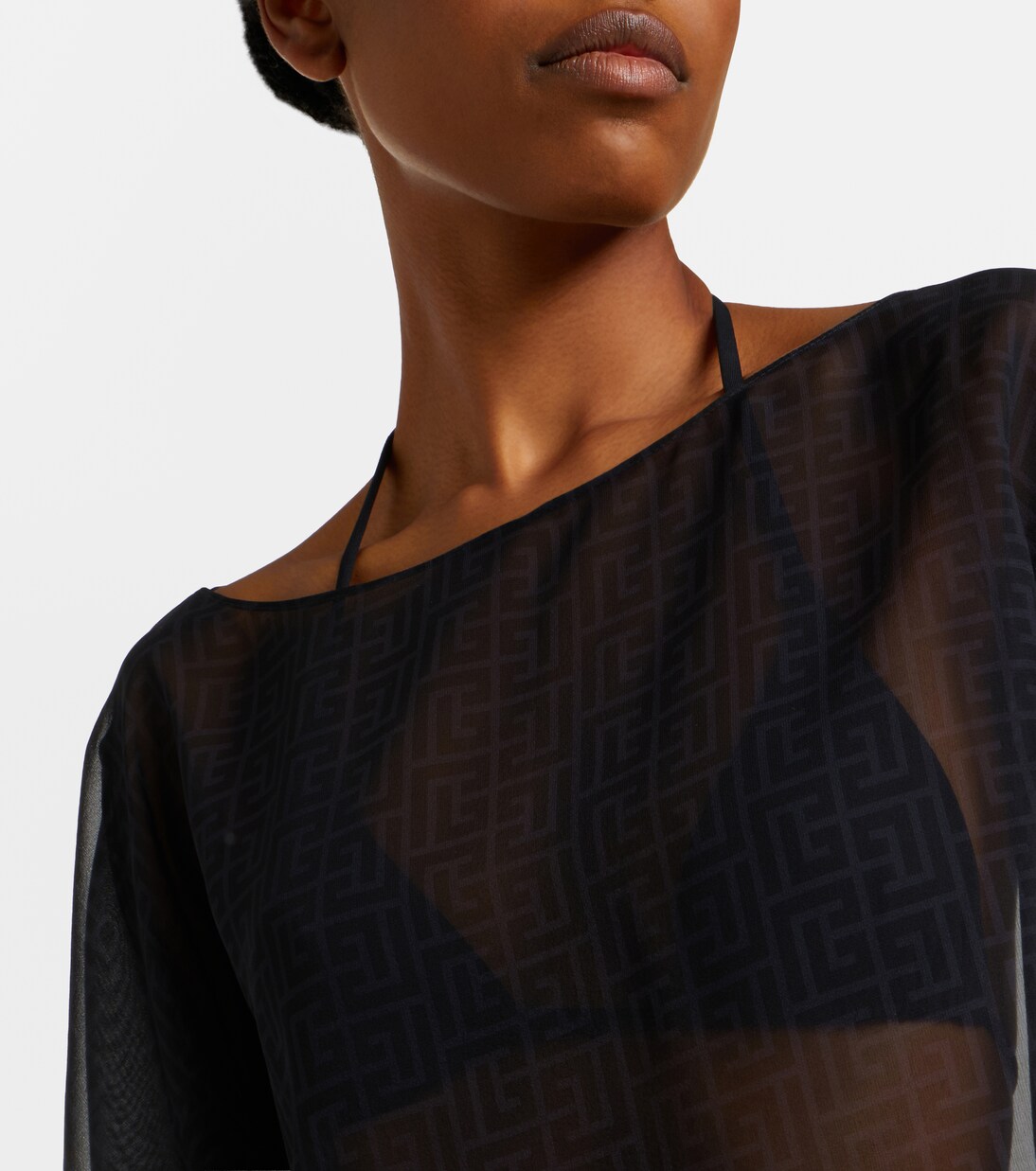 Top court Monogram en soie | Balmain