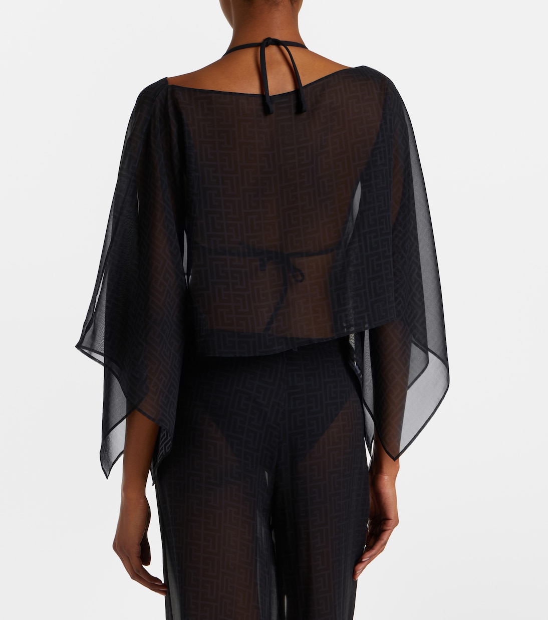 Top court Monogram en soie | Balmain