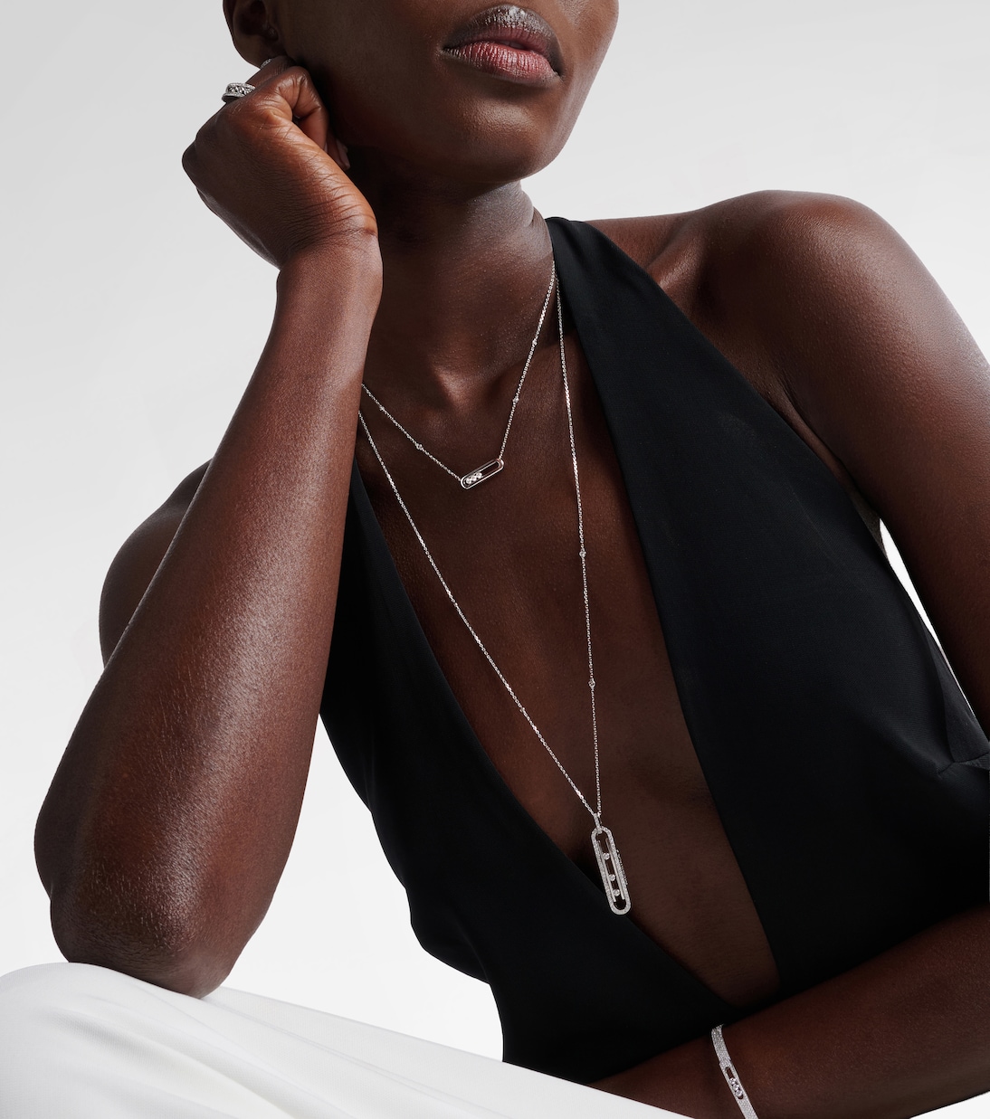 Collar Baby Move de oro blanco de 18 ct con diamantes | Messika