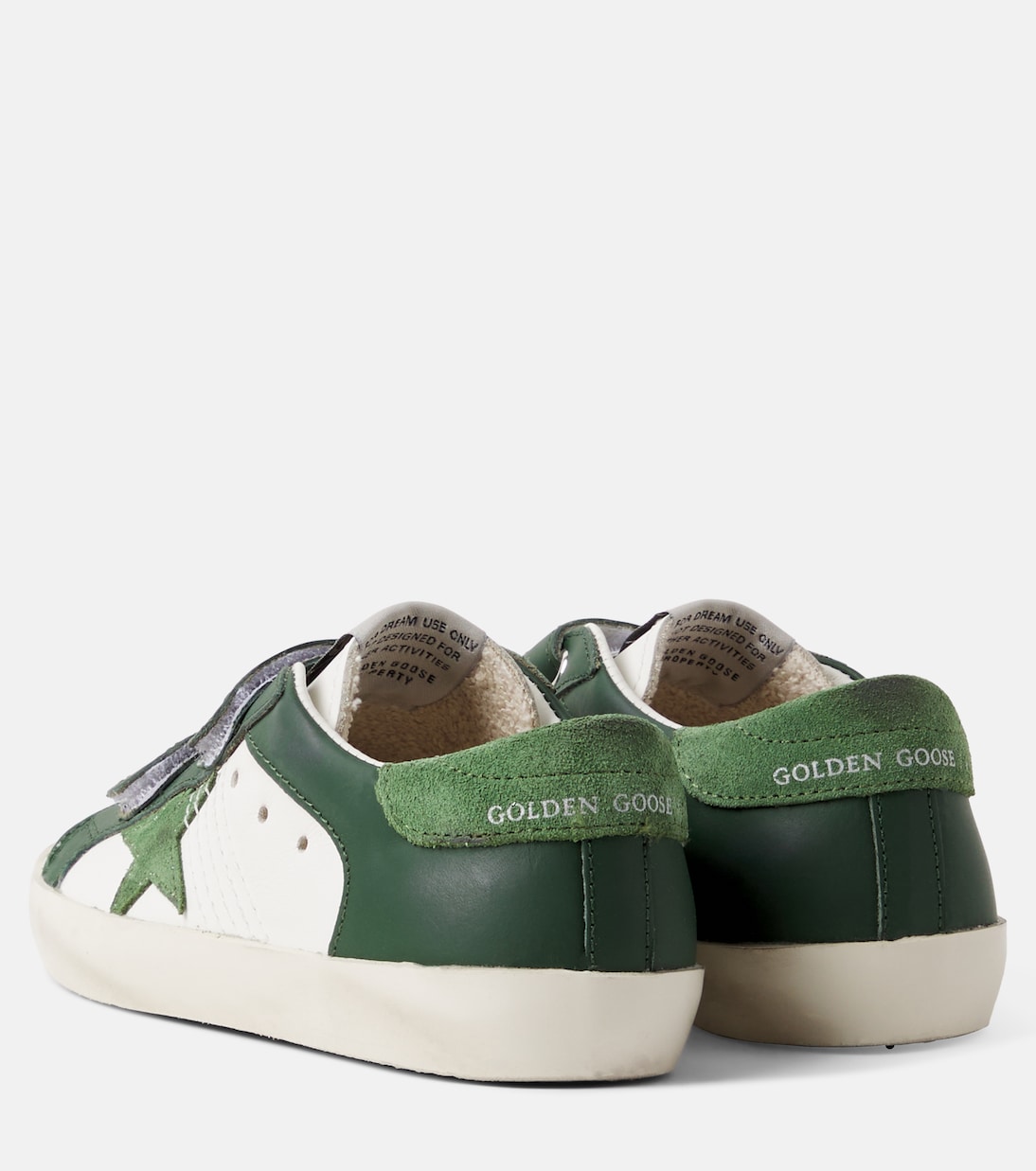 Old School suede-trimmed leather sneakers | Golden Goose Kids