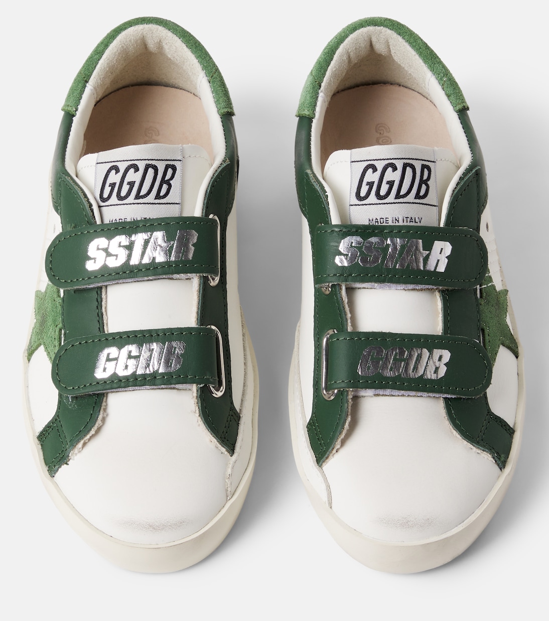 Old School suede-trimmed leather sneakers | Golden Goose Kids