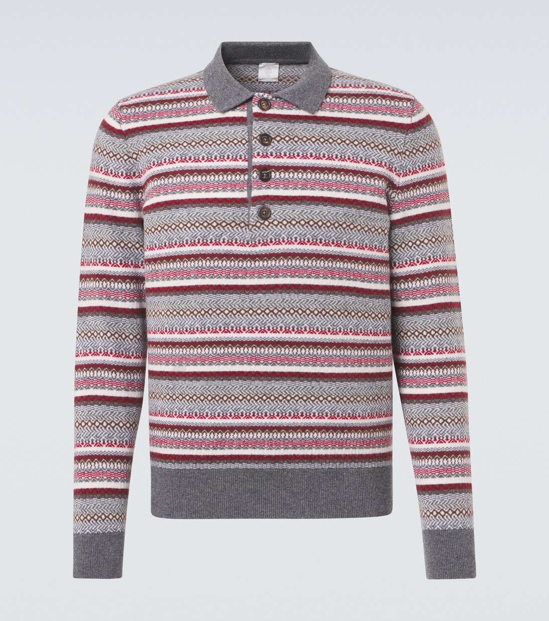 Striped wool jacquard polo sweater | Eleventy