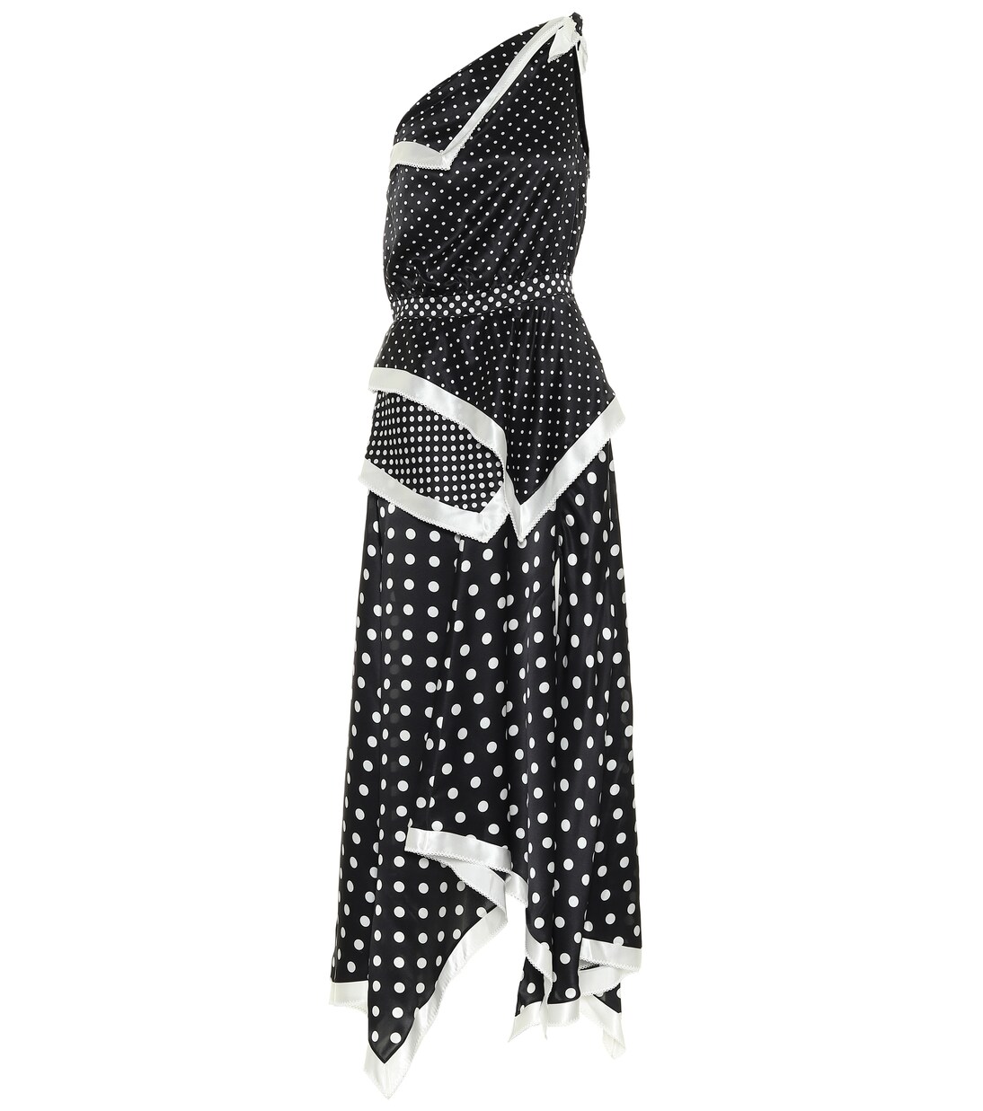 Robe Petrel asymétrique en satin de soie à pois | Altuzarra