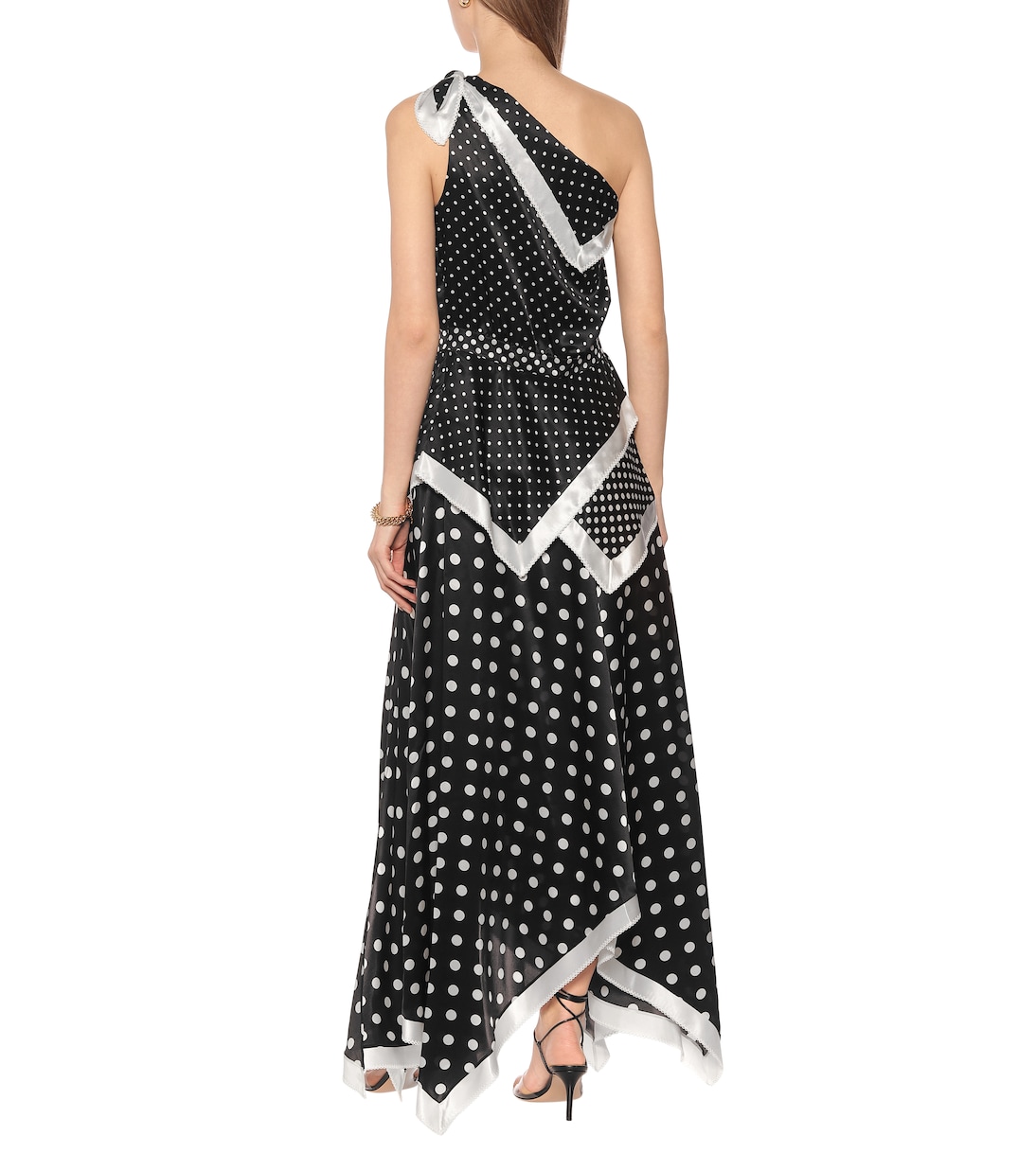 Robe Petrel asymétrique en satin de soie à pois | Altuzarra