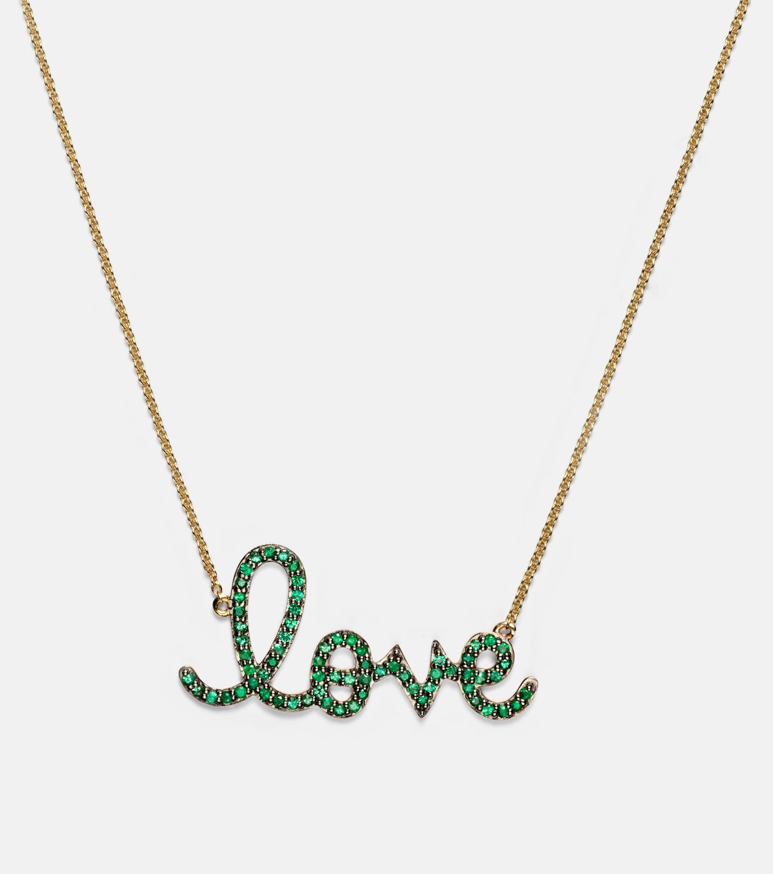 Collier Medium Love en or jaune 14 ct et diamants | Sydney Evan